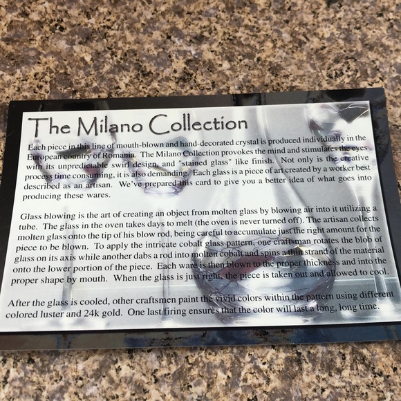 The Milano Collection 1 Single Glass Color Swirl with Gold - Picture 4 of 11